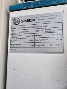 SEALCRETE BI Component Grout Plant used plant and machinery